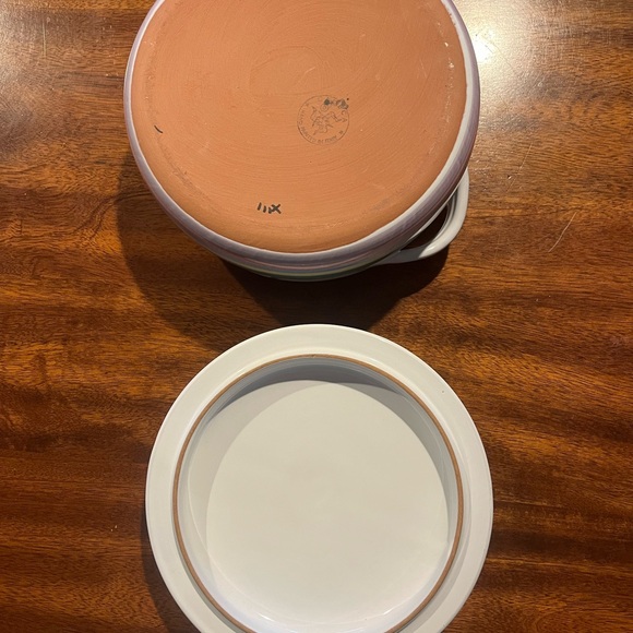 Caleca Italian Pottery Casserole Dish W/Lid Meadow Collection Hand Painted - Picture 5 of 5